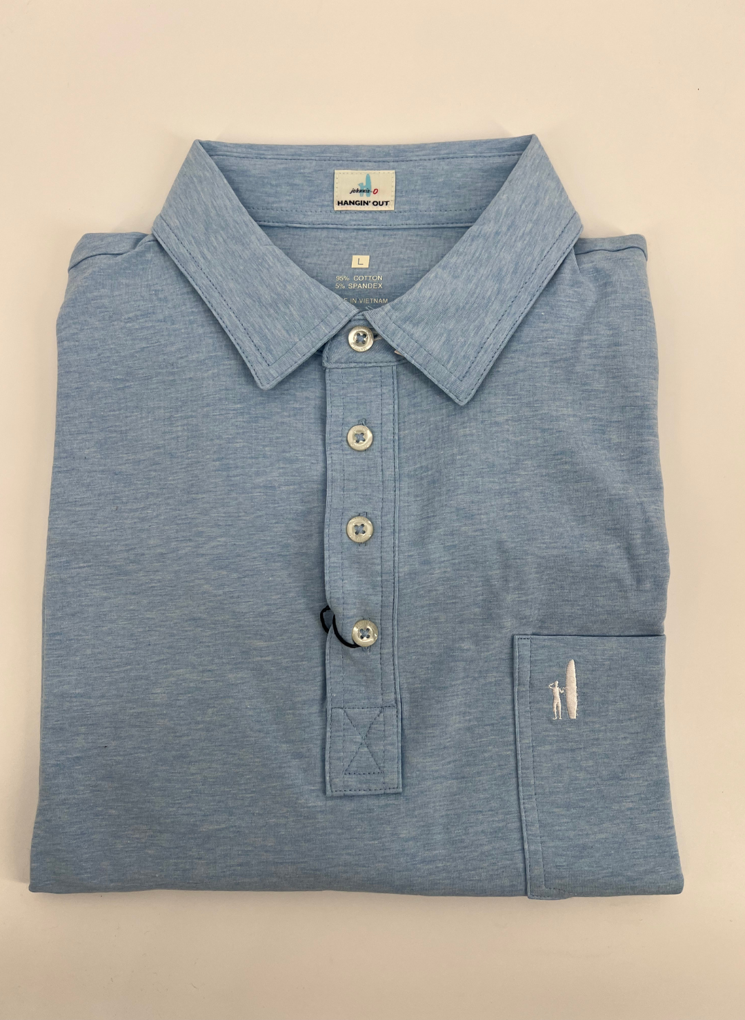 L Johnnie-O Heathered Original Polo in Gulf Blue