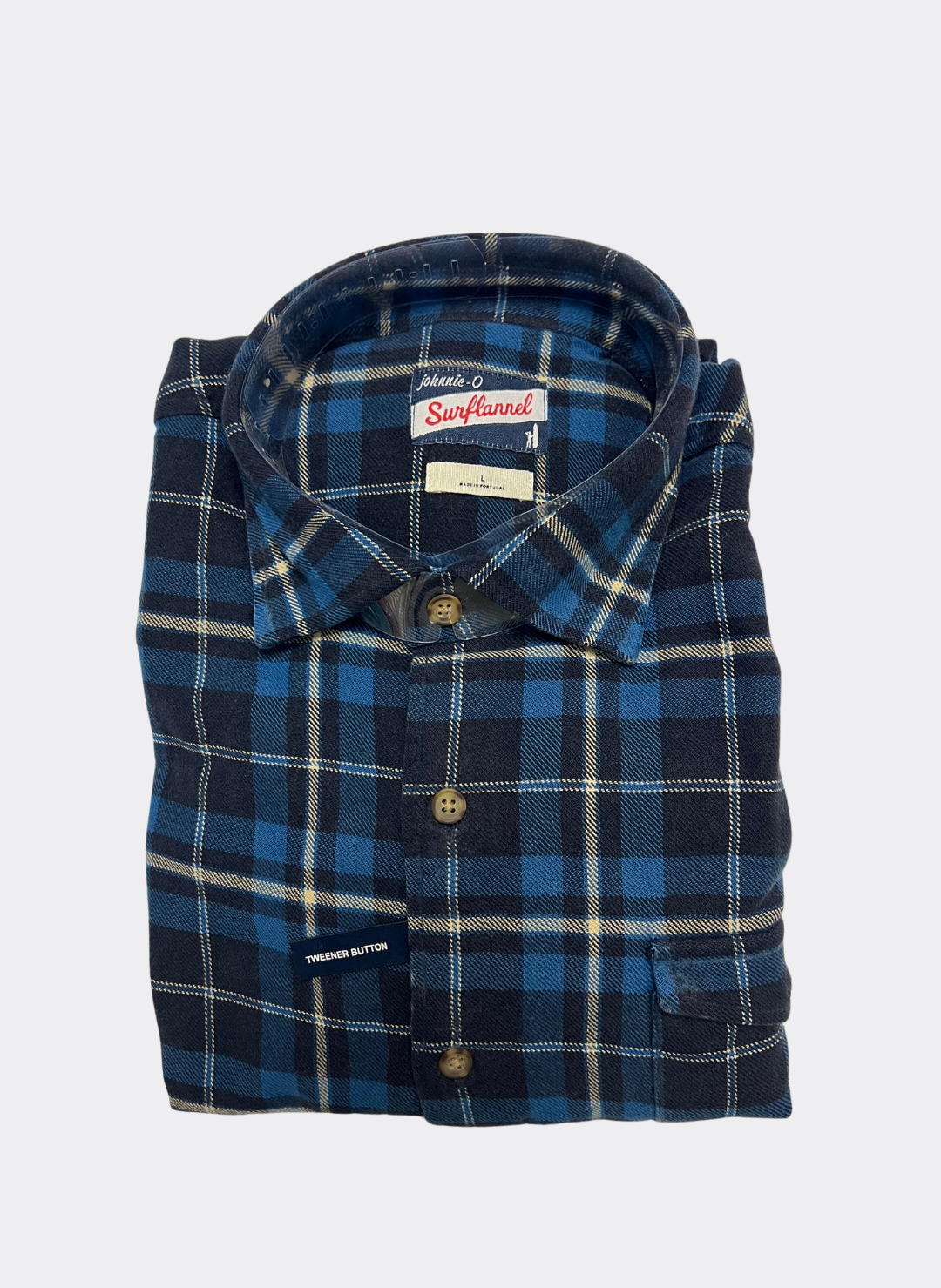 L Johnnie-O Blue Plaid Flannel