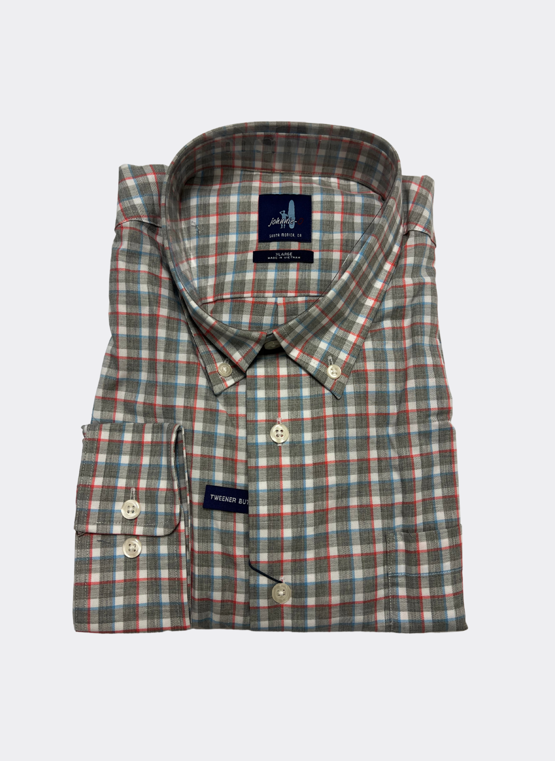 XL Johnnie-O Curtis Sport Shirt in Light Grey