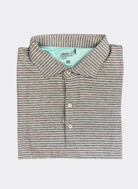L Johnnie-O Michael Performance Polo in Heather Black