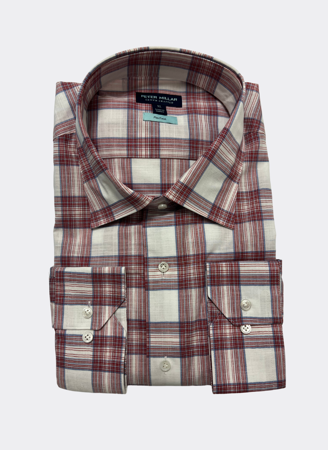 XL Peter Millar Port Valley Cotton Shirt in Red Pear