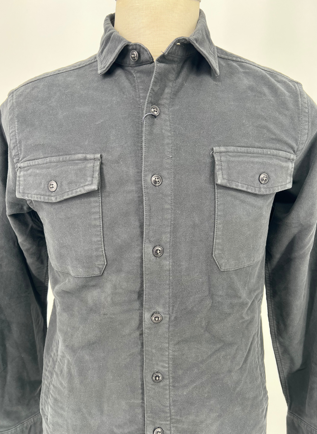 S Peter Millar Moleskin Overshirt in Black