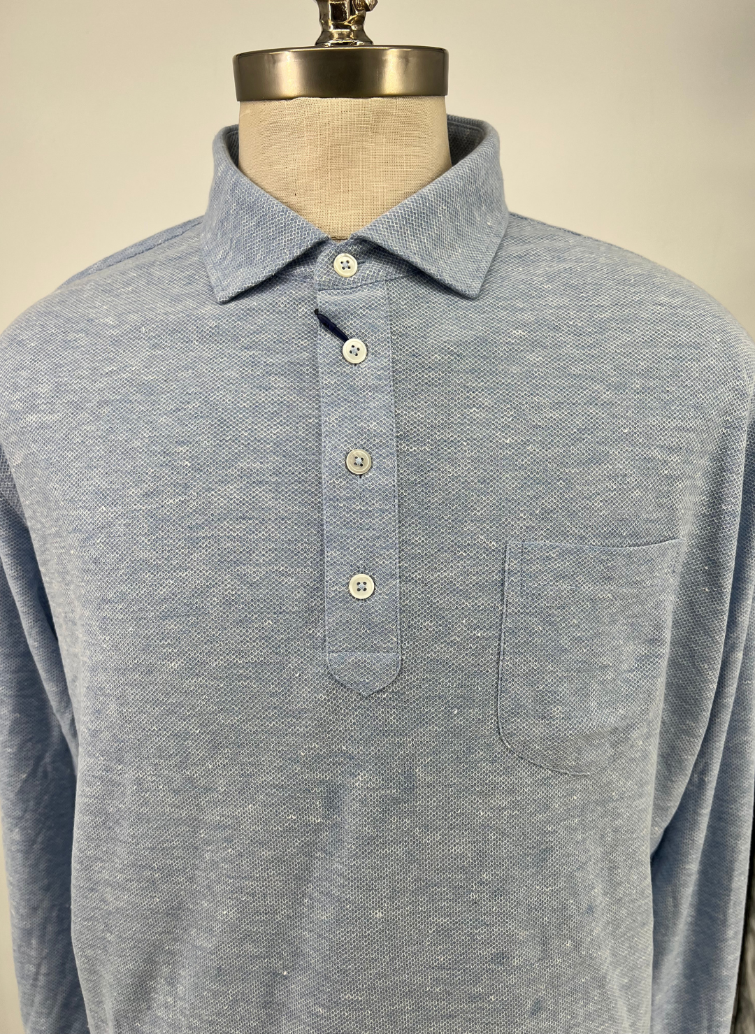 XL Peter Millar Croxley Long Sleeve in Blue Frost