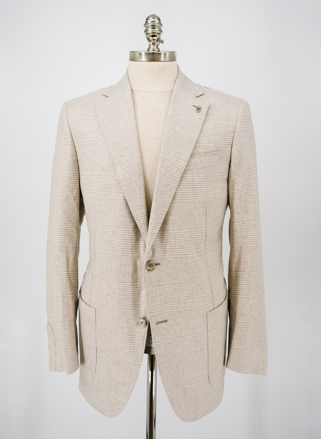 Glen Plaid Sport Coat in Beige