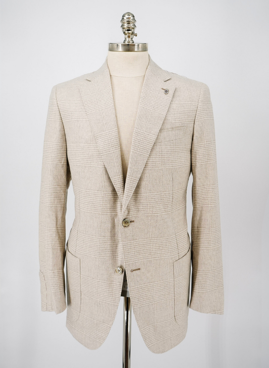 Glen Plaid Sport Coat in Beige