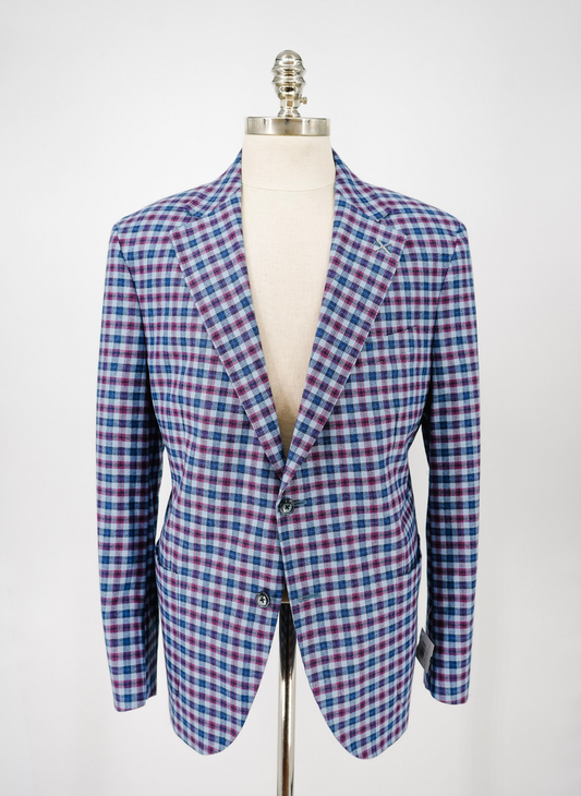 Blue and Red Check Soft Jacket