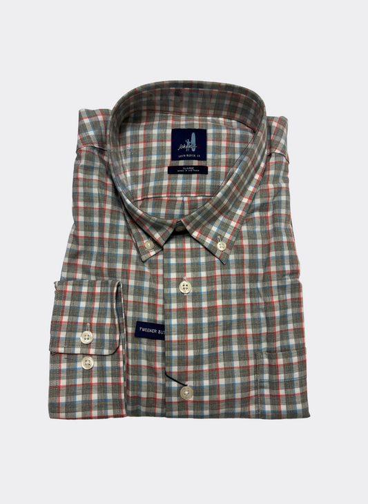 XL Johnnie-O Curtis Sport Shirt in Light Grey