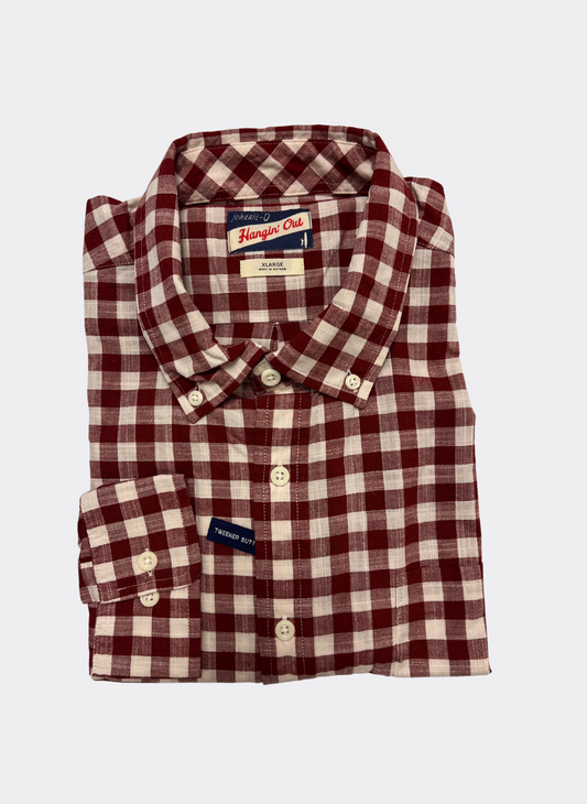 XL Johnnie-O Watts Sport Shirt in Crimson