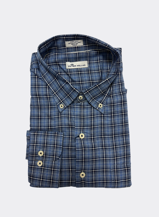 XL Peter Millar Paid Shirt in Blue