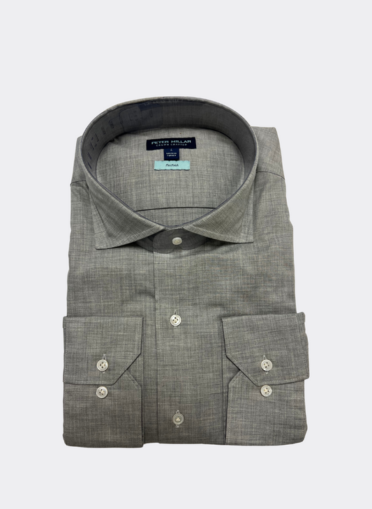 L Peter Millar Crown Crafted Sport Shirt in Grey