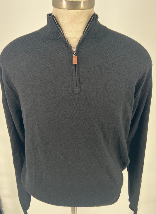 M Peter Millar Black Wool Q-Zip