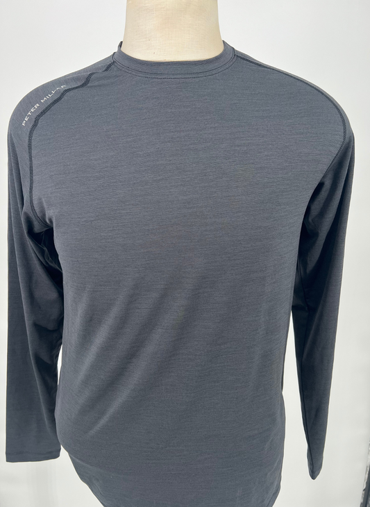 S Peter Millar Performance Long Sleeve T in Iron