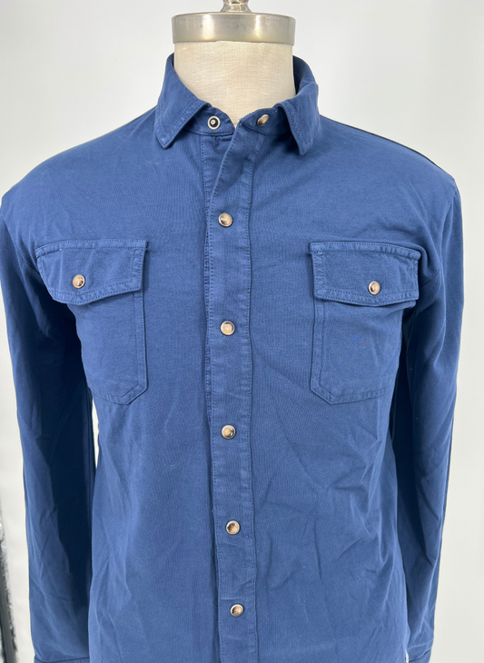 S Peter Millar Cotton Overshirt in Navy
