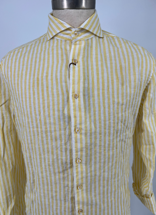 M Stenströms Yellow Stripe Linen Shirt